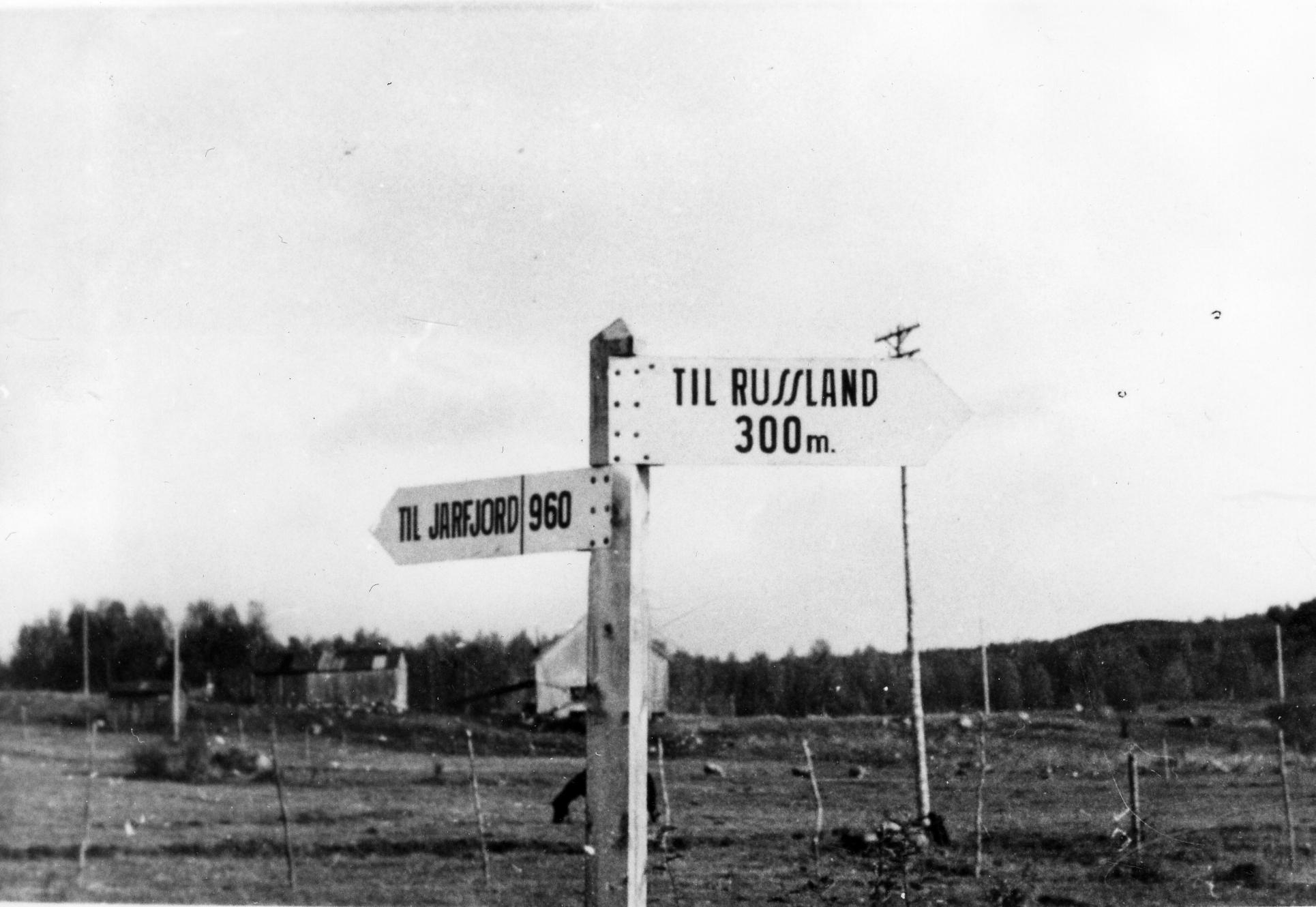 Vegskilt ved Storskog